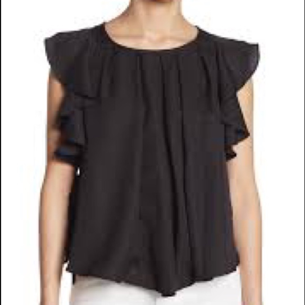 FARROW Black Ruffle Blouse